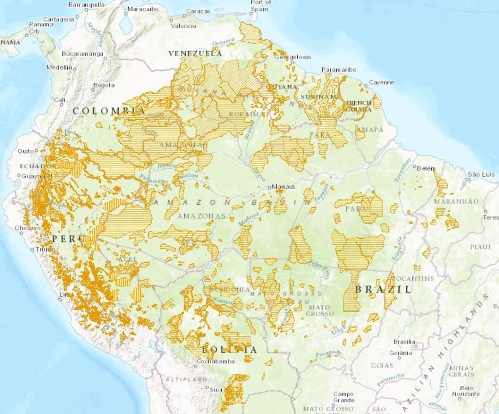 mapa de territorios indigenas del amazonas