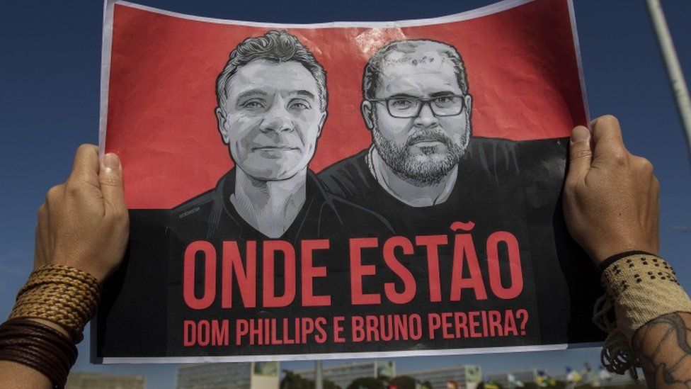 El periodista británico Dom Phillips y el experto indígena Bruno Pereira estaban desaparecidos desde el 5 de junio.