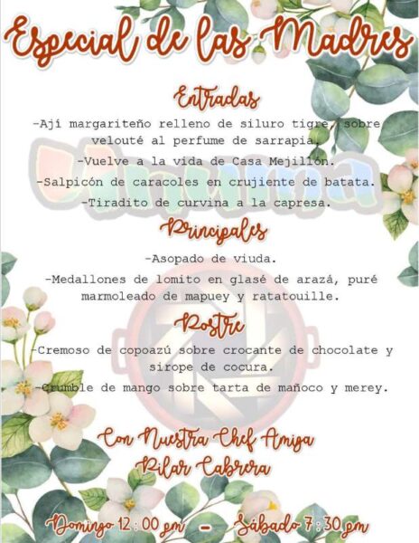 nelson mendez's menu for mothers day