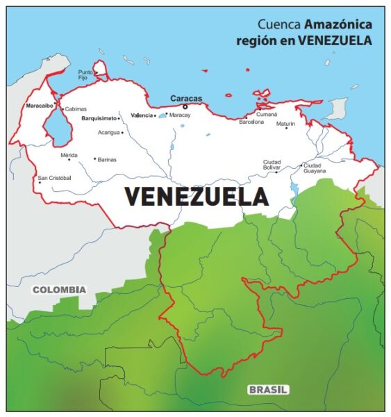 mapa region amazonica de venezuela RAV